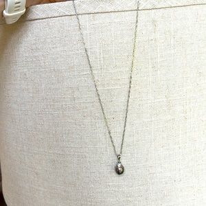 Black pearl necklace and earrings set